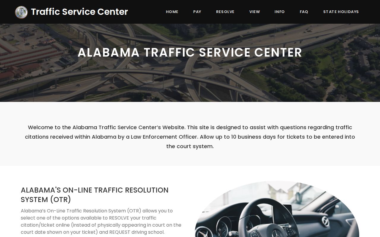 Sumter County traffic warrant Alabama Traffic Service Center